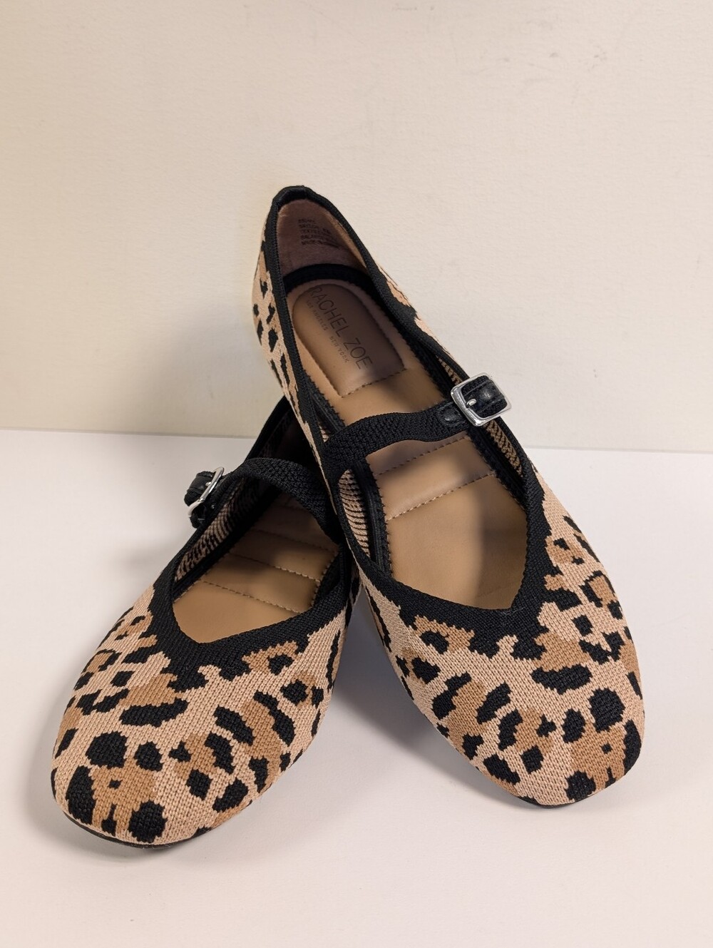 Rachel Zoe Saylor Leopard Print Knit Mary Jane Flats Size 8M - Picture 6 of 15